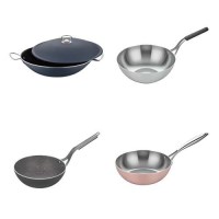 Fabrikasından kaliteli wok tavalar tencereler modelleri mutfaklar için wok tava üreticileri toptan alüminyum wok tencere satış listesi granit wok tava fiyatlarıyla yuvarlak wok tencere satıcısı 