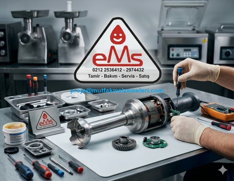 Ems Endüstriyel Mutfak, arızalı el blenderlerinizi çöpe atmaktan kurtarıyor. Motor arızalarından kol (şaft) sıkışmalarına kadar tüm sorunlar garantili olarak onarılır. Atölye odaklı hizmetimizle gereksiz servis ücreti ödemeden cihazınızı yenileyin ve tasarruf edin.