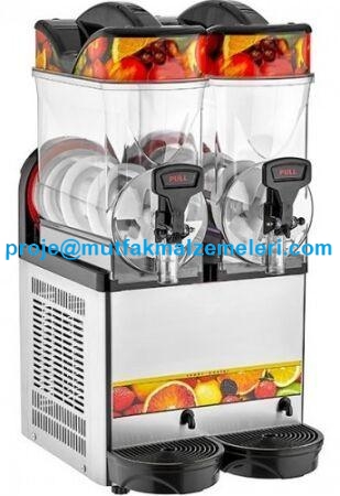 Sanayi tipi tek iki üç hazneli buzlu limonata makinası modelleri imalatı karıştıcılı buzlanmış meyve suyu soğutucusu üreticisi fiyatları büfe kafe frozen limon vişne soğutma makinesi fabrikası