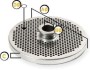 22 no kıyma makineleri için üretilen 4 mm dövme çelik ayna, profesyonel kullanım için uygun bir yedek parçadır. 82x12x10,5 mm ölçülerindeki ürün, uygun 22lik kıyma makinelerinde bıçakla birlikte çalışarak kıymanın aynadan çıkmasını sağlar.