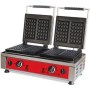 Estetik ve fonksiyonel tasarıma sahip endüstriyel 2li waffle makinesi, teflon kaplama üst ızgaraları sayesinde hamurların yapışmasını engeller. Her biri 10x17 cm ölçülerinde aynı anda 4 adet waffle pişirme kapasitesiyle yoğun mutfaklara uygundur.