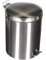 İmalatçısından 3 Litre pedallı çöp kovası - Çıkarılabilir siyah plastik iç kovalı, 18 cm çapında dairesel tasarım. Banyo ve ofis tipi kompakt çöp kutusu. #BanyoAksesuarı #OfisEkipmanları