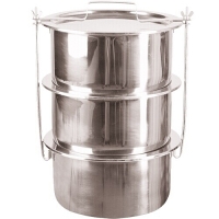 Kaliteli AISI 304 paslanmaz çelikten imal edilmiş, 22 cm genişliğe ve 12 cm derinliğe sahip 3 katlı, 4 litre hacimli orijinal sanayi tipi sızdırmaz kapaklı sefer tasıdır. Personel kullanımına uygun bu nizamî ürün, 81 ile kargo ile sevk edilir.