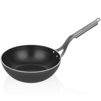 Uzakdoğu lezzetlerini mükemmel pişirmeniz için tasarlanan 32 cm wok tava; 5,31 lt kapasitesi, 3,5 mm alüminyum gövdesi, çelik sapı ve yapışmaz yüzeyiyle ev ve restoran mutfaklarında en pratik yardımcınızdır.