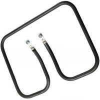 Büfe tipi tost makinelerinin döküm plakaları için Cr-Ni paslanmaz metal borudan geniş hatlı kıvrımlarla dikdörtgen formda bükülerek tasarlanmış, uç kısımlarında vida dişli elektrik bağlantı klemensleri yer alan 950 Watt tost makinesi rezistansı.