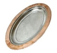 Şık sunumlar için bakır malzemeden kapaksız model olarak imal edilen, 26x35 cm dış ölçüsüne sahip profesyonel tek porsiyonluk otantik bakır İskender ve döner kebap yemek servis tabağı. Güvenle hemen satın alabilirsiniz!
