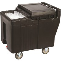 610x800x745 mm ölçülerinde, mavi polietilen gövdeli, tekerlekli BK-125 buz taşıma konteyneri. Kayar kapaklı, musluk tahliyeli, monoblok çift cidarlı profesyonel buz saklama arabası. Otel ve restoran servis alanları için mobil buz haznesi.