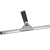 Endüstriyel metal gövdeye sahip, ön kısmında pencereler için hassas su sıyırma sağlayan siyah endüstriyel cam lastiği ve arkasında teleskopik uzatma sapı montaj yuvası bulunan 45 cm genişliğindeki orijinal sanayi tipi metal cam sileceği görseli.