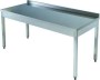 Öçüsü özel üretim paslanmaz çelik mutfak tezgahı. 600x600x850 mm ölçülerinde, üstü düz tablalı, ayarlanabilir rotil ayaklı sanayi tipi krom mutfak masası. Kasap, lokanta ve yemek fabrikaları için uygun profesyonel hazırlık alanı. #paslanmazmasa #mutfakte