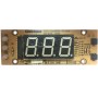 İlker Çelik marka dijital çay semaverleri için üretilmiş, üzerinde kırmızı ışıklı LCD panel bulunan, yuvarlak tasarımlı orijinal elektronik kontrol ve ekran kartı ünitesi. #caymakinesi #yedekparca #ilkerçelik #teknikservis, Dijital çay semaveri beyinleri