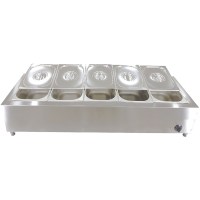 URT-BN 3 model 3 gözlü elektrikli benmari yemek ısıtıcı. Paslanmaz çelik gövde yapısı ve 425x895x250 mm boyutları ile profesyonel mutfaklar için ideal yemek sıcak tutma cihazı. Görsel temsili olup küvetsiz olarak gönderilmektedir. #MutfakEkipmanları