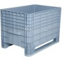800x1200 mm ölçülerinde, altı ve yanları tamamen kapalı pabuçlu endüstriyel forklift kasası görseli. Dengeli taşıma sağlayan 2 pabuçlu taban mimarisi ve yüksek mukavemetli YYPE plastik gövde yapısını gösteren profesyonel ürün çekimi.