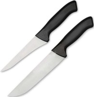 Jilet keskinliğindeki ağız yapısı ve ergonomik sapıyla et işleme sürecini sanata dönüştüren bu bıçak seti; kurban kesimi, mutfak hazırlıkları ve profesyonel kasap dükkanları için idealdir. 14 cm ve 19 cm iki parçadan oluşan set, uzun ömürlüdür.