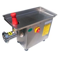 304 paslanmaz çelik tepsili ve kromaj kaplamalı kafa takımına sahip 12 numara ev tipi et kıyma makinesi. 0.37 kW motor gücü, sessiz kayış-kasnak sistemi ve 21x52x31 cm kompakt ölçüleriyle mutfaklar için tasarlanmış yüksek torklu et çekme makinesi.