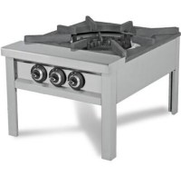 Paslanmaz çelik gövdeli, ağır tencereleri taşımaya uygun ekstra dayanıklı üst döküm ızgaralı gazlı yer ocağı. 80 kg ağırlığında, magnet emniyet sistemli ve 32 kW gücünde brülöre sahip, sanayi tipi geniş hacimli yemek ve kazan ocağı.