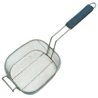 Dayanıklı paslanmaz çelik malzemeden üretilen fritöz sepeti, 24.5x21x11.5 cm boyutlarındadır. Isıya dirençli tutma sapı ve optimize edilmiş tel aralıkları sayesinde kızartma işlemlerinde yüksek performans ve hijyen sağlar. Sanayi tipi kullanıma uygundur.