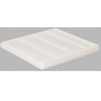 545x545 mm ölçülerinde, naturel beyaz (naturel) renkli YYPE plastik kare kasa kapağı görseli. Güçlendirilmiş kenar yapısı, istiflemeye uygun düz üst yüzeyi ve 525x525 mm kasalarla tam uyumlu orijinal endüstriyel aksesuar ünitesi.