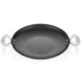 34 cm yuvarlak kavurma yapma sacı, 2 mm alüminyum gövdeye ve 2 kat siyah non-stick yüzeye sahiptir. 2,22 litre kapasitesi, 304 paslanmaz çelik kulpu ve pratik tasarımıyla et, tavuk ve ciğer kavurma hazırlama ve sunumunda kullanılabilir.