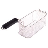 Paslanmaz krom telden üretilen 7,5 litre kapasiteli fritöz sepeti; 34x13,5x16 cm ölçüsü ve önden kancalı yapısıyla profesyonel fritözlerde kullanılır. Farklı marka ve modeller için ihtiyaca uygun özel ölçülü sepet üretimi yapılabilir.
