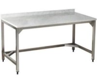 1200x800x850 mm boyutlarında Marmara mermer tablalı lavaş yufka açma masası, paslanmaz çelik alt raflı ve sırtlı konstrüksiyon, ayarlanabilir rotil ayaklı sanayi tipi hamur hazırlama tezgahı.
