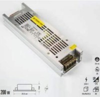 Profesyonel aydınlatma projeleri için üretilen CT2561 Led Trafo; 200 Watt güç ve 17 Amper akım kapasitesiyle kesintisiz enerji sunar.