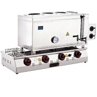 Üstünde 4 adet çay koyma demlik yeri yan tarafında da gazlı kahve pişirme ocağı bulunan bu gazla çalışan çay ocağı kolay kullanım şekli ve sağlam yapısıyla sorunsuz hizmet verecektir