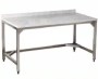 1200x700x850 mm ölçülerinde, üstü Marmara mermerli, alt şasesi paslanmaz krom çelikten üretilmiş arkası sırtlı çalışma masası. Yüksekliği ayarlanabilir rotil ayaklı, profesyonel pastane ve hamur açma tezgahı. 85 kg ağırlığında dayanıklı endüstriyel masa.