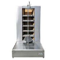 Ateş tuğlalı yakma bölmelerine sahip, sürgülü sistemli ve dekoratif taş kaplamalı profesyonel odunlu döner ocağı - 100x100x200 cm.