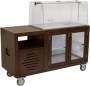 AOR-305 MS model soğutmalı ve ahşap gövdeli pasta teşhir arabası. 55x140x125 cm boyutlarında, LED aydınlatmalı, ısı camlı alt bölmeli ve dijital termostatlı profesyonel otel/restoran tipi dekoratif pasta servis ve sunum arabası.İmalatçısından en kaliteli