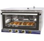 800x800x550 mm ölçülerinde, paslanmaz çelikten üretilmiş 4 tepsili pastane fırını. Çift camlı kapak, fanlı sirkülasyon sistemi ve nemlendirme özelliğine sahip profesyonel pastane, börek ve poğaça pişirme fırını ve mutfak ekipmanı.