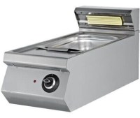 Üstten infrared seramik ısıtıcılı, GN 1/1 küvet kapasiteli, paslanmaz çelik gövdeli profesyonel patates dinlendirme ve yağ süzme ünitesi. 40 cm genişliğinde set üstü kullanıma uygun, ergonomik ve hijyenik endüstriyel mutfak patates sıcak tutucu.