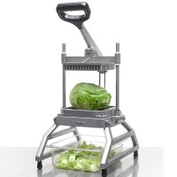 Paslanmaz çelik bıçaklı, 7 kg ağırlığında, kaymaz ayaklı endüstriyel tip profesyonel salata doğrayıcı.