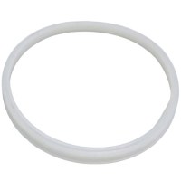 Şerbetto limonata ve ayran makineleri için üretilmiş, gıdaya uygun kaliteli şeffaf silikondan imal edilen 19.5 cm dış çaplı dairesel hazne sızdırmazlık contasının üstten açılı genel görünümüdür.
