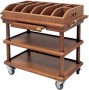 A611 Tekerlekli Ahşap Gövdeli Mobilyalı Servant. 50x97x98 cm boyutlarında, 8 bölmeli servis aparatlı ve çekmeceli mobil ünite. Frenli tekerlek sistemiyle güvenli ve kolay taşıma imkanı sağlayan lüks restoran ekipmanı #Servant #ServisArabası #AhşapServant