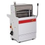 700x800x1100 mm ölçülerinde, 24 adet paslanmaz çelik bıçağa sahip, büyük boy Trabzon ekmeklerini 20 mm kalınlığında dilimleyen endüstriyel tip profesyonel ekmek dilimleme makinesi.