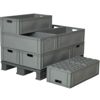 Endüstriyel depolama çözümü SLC8422 Uzun Malzeme Kasası. 400x800x230 mm dış ölçüleri, 3100 gr ağırlığı ve %100 birinci kalite YYPE hammaddesi ile ağır yükler için idealdir. Çapraz kilitlenebilir taban özelliği ile güvenli istifleme sağlar. Hemen sipariş 
